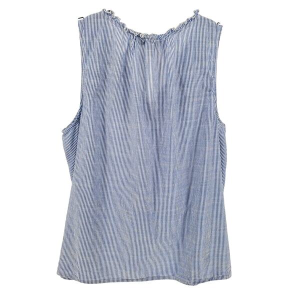 Lane Bryant Women's Size 18 Blue/White Striped Sleeveless Shirt Pre-Owned - Picture 2 of 5